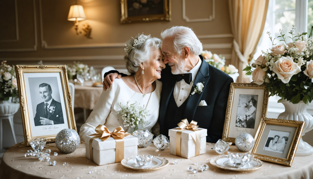 découvrez des inspirations, messages émouvants et idées de cadeaux uniques pour célébrer 60 ans d'amour et rendre vos noces de diamant inoubliables.