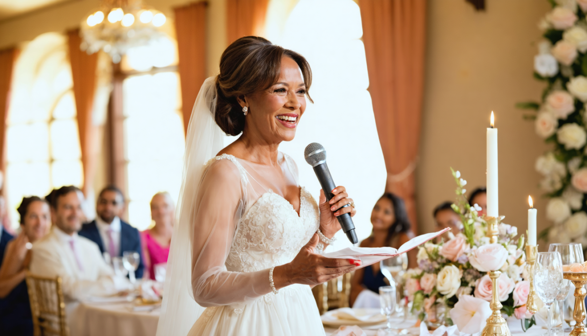 découvrez des conseils précieux et des exemples touchants pour rédiger un discours de mariage émouvant, partagé par une mère épanouie célébrant son fils lors de ce moment unique.